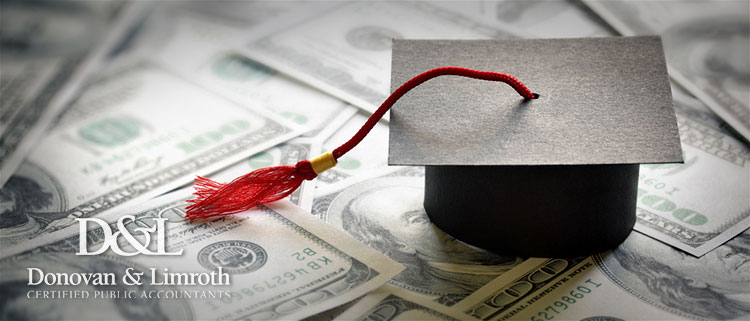 Dollars and graduation cap